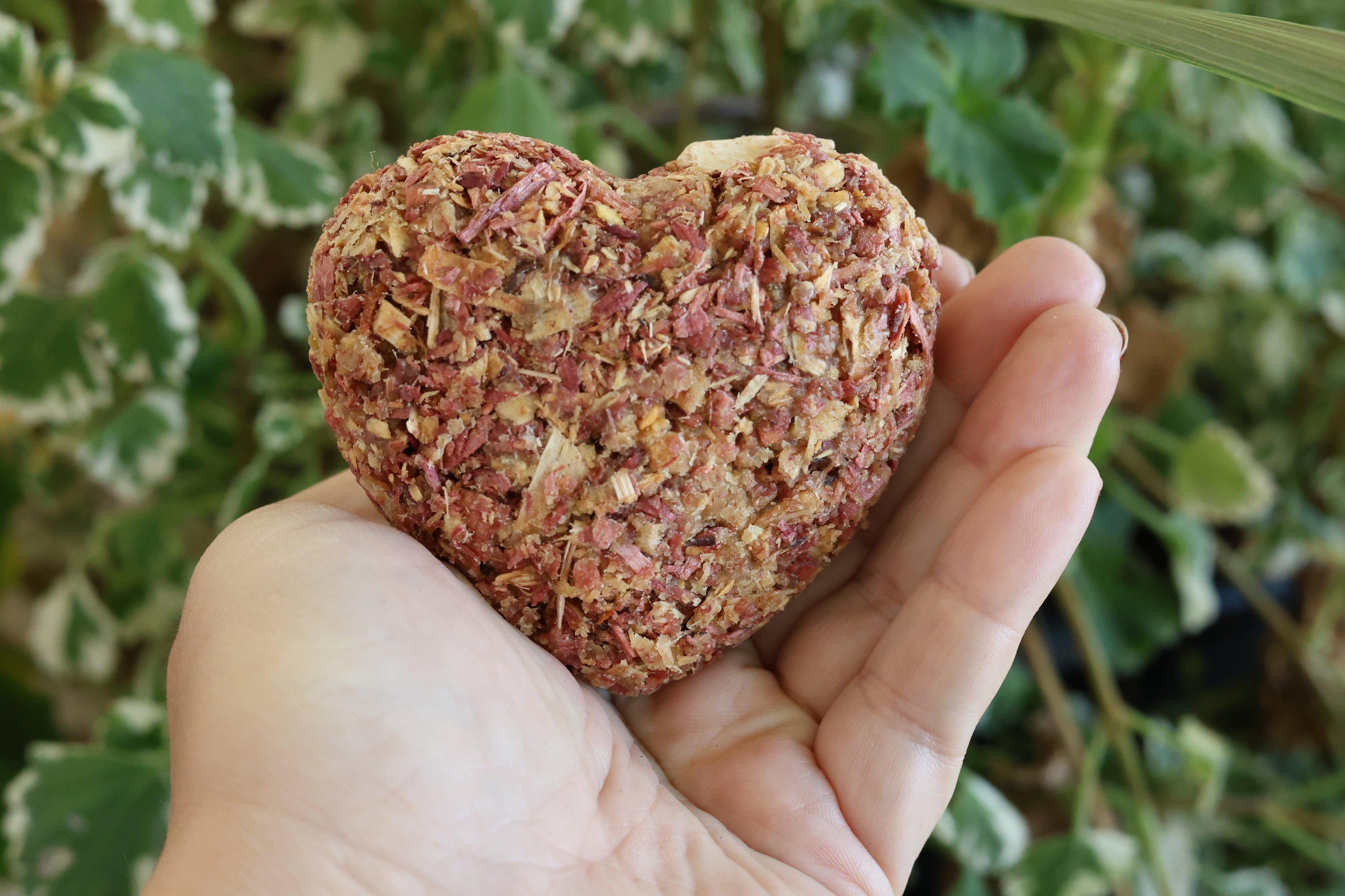 Large heart-shaped eco-friendly fire starter made from cedar and beeswax, handcrafted for sustainable fires