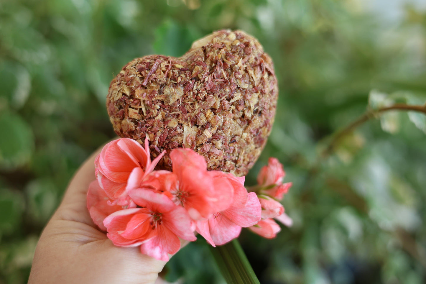 Handcrafted large heart fire starter with a red hue from cedar, perfect for eco-conscious fires and gifting